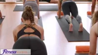 Groups yoga session ends with a sweaty creampie